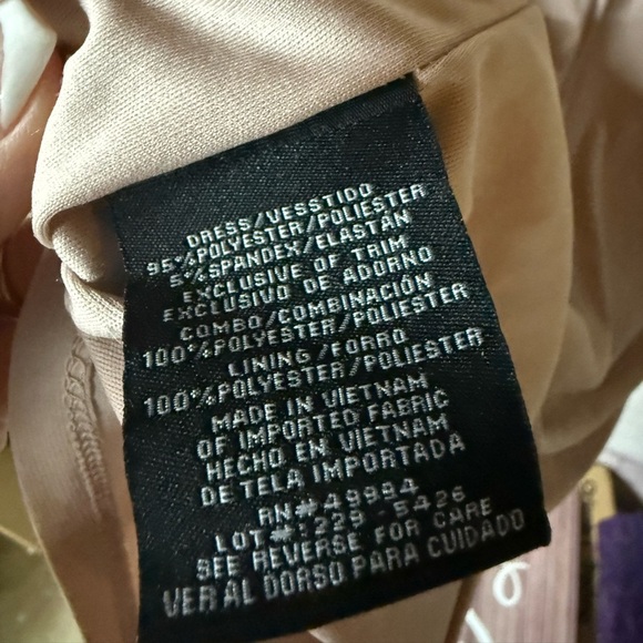 Elegant 2Pc R&M Blush Cream Lace Overlay & Dress - Picture 8 of 8